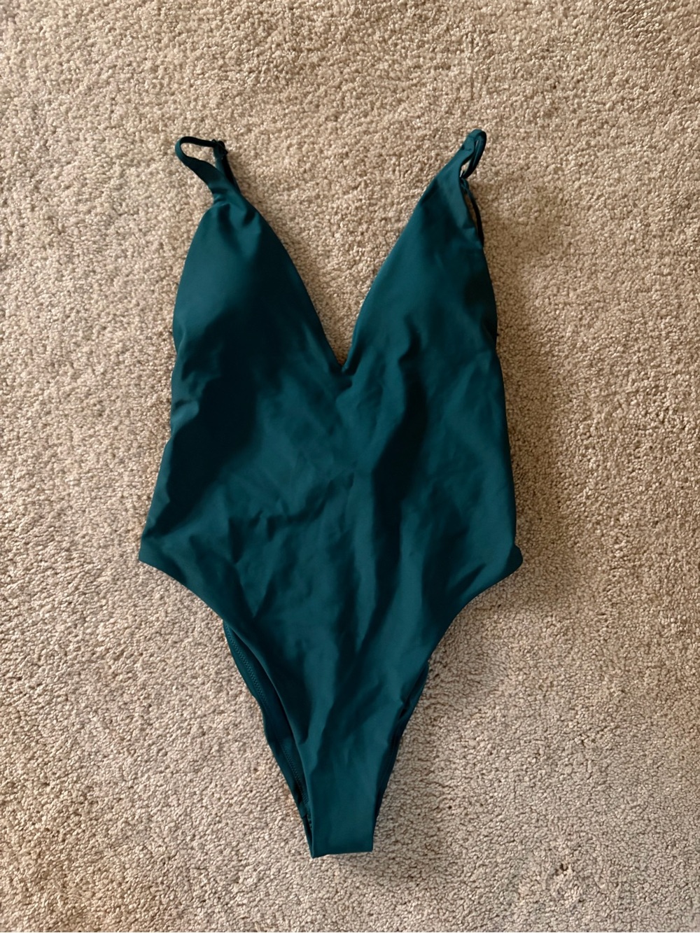 🔴 aerie one piece deep V neck teal swimsuit